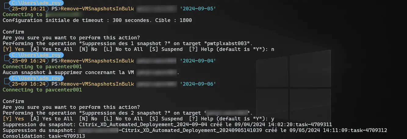 suppression de snapshot VMware