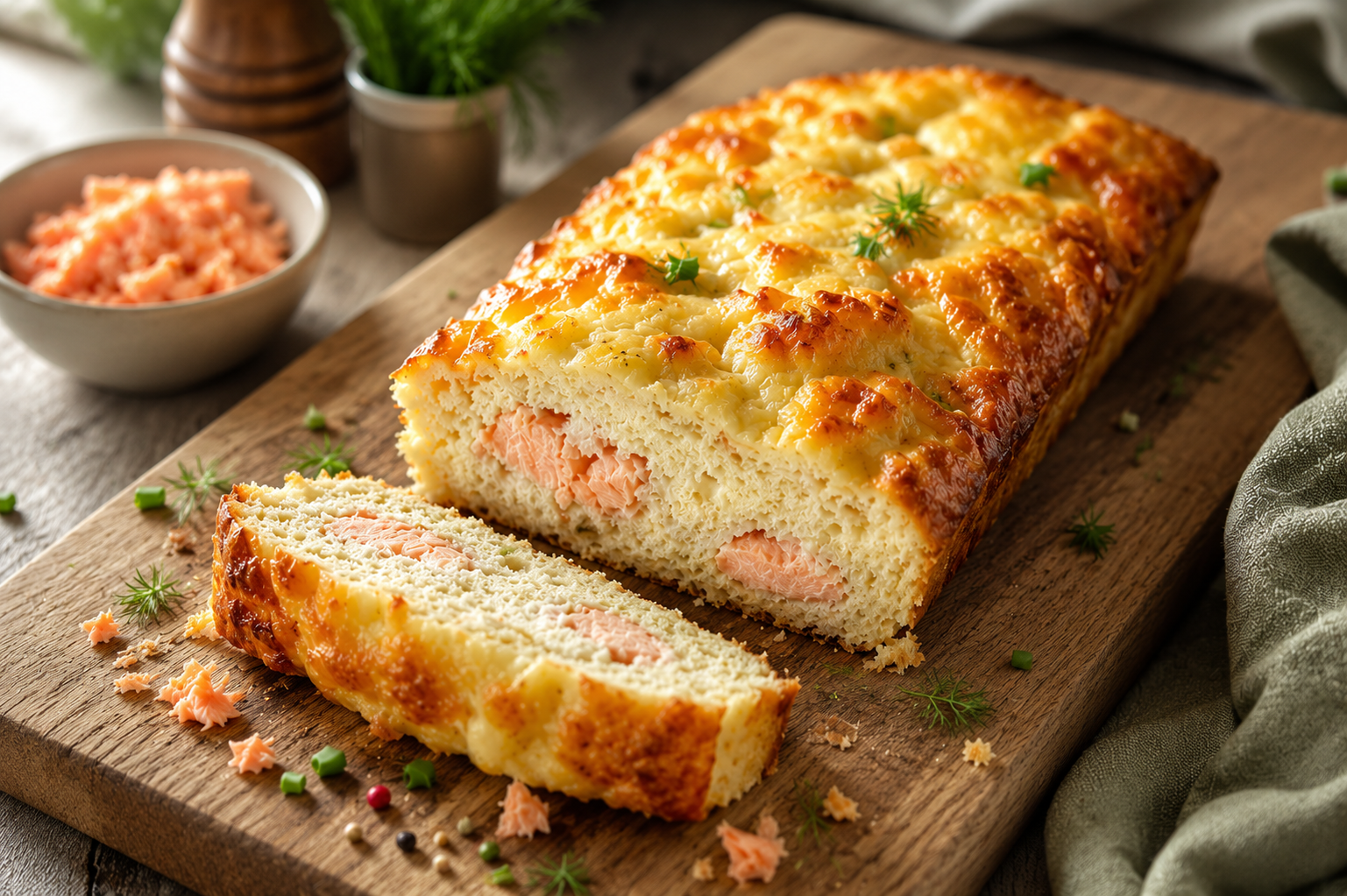 Quiche sans pâte au saumon